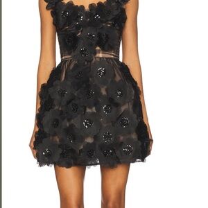 Bronx and Banco Rosalie Noir Floral Mini Dress